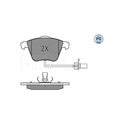 Image de MEYLE 025 239 5020/PD Jeu de plaquettes frein PD Quality Essieu Avant contact signal d&#039;usure inclus avec tôle anti bruit AUDI: A6 C6