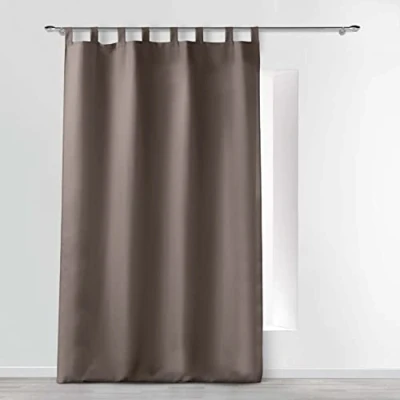 Image de douceur d&#039;intérieur, Rideau à Passants (140 x 260 cm) Essentiel Taupe, Polyester
