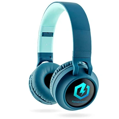 Image de PowerLocus Casque Enfant Bluetooth, Audio sans Fil pour Enfants, Bluetooth 5.0 Confortable Pliable avec Micro intégré, Volume limité à 85db, Réglable, SD Carte Slot, Lumières LED