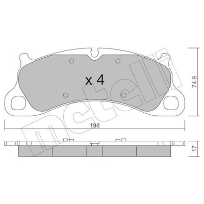 Image de METELLI 22 1255 0 Jeu de plaquettes frein préparé pour indicateur d&#039;usure PORSCHE: 911 Coupe, Cabriolet