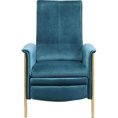 Image de Fauteuil relax KARE Lazy velours bleu Contemporain Design 1 place