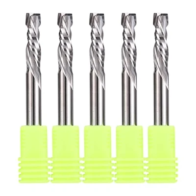 Image de EU_HOZLY Lot de 5 fraises compression Up&amp;Down en carbure tungstène 2 à queue flûte 6 mm, diamètre coupe longueur 22 pour fraiseuse CNC