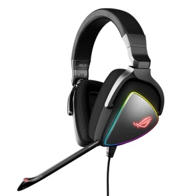 Image de ASUS ROG Delta RGB Gaming Headset with Hi Res ESS Quad DAC, Circular Lighting Effect and USB C Connector for PCs, Consoles Mobile Gaming, BLACK