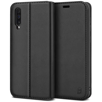 Image de BEZ® Coque Samsung A50, A30s,Etui Housse pour Galaxy A50/ A30s en Cuir Premium Flip Case Portefeuille, à Rabat avec Porte Cartes de Crédit, Fermeture Magnétique, Noir