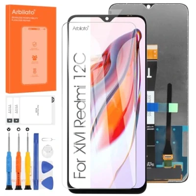 Image de Arbilato Écran pour Xiaomi Redmi 12C Remplacement 22120RN86G 22120RN86I LCD Display Touch Digitizer réparation pièces Assemblage (Noir, 6.71&quot;)