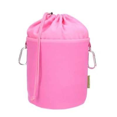 Image de trendfinding Sac à pinces linge en toile avec 2 mousquetons pour 200 linge, extra large et stable, rose rose,