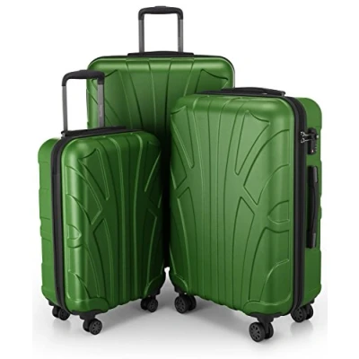 Image de Suitline Set de 3 Valise Bagages Rigide, (S, M, L), Vert