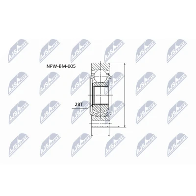 Image de NTY NPW BM 005 Joint, arbre de commande du côté boîte vitesses BMW: 5 Touring