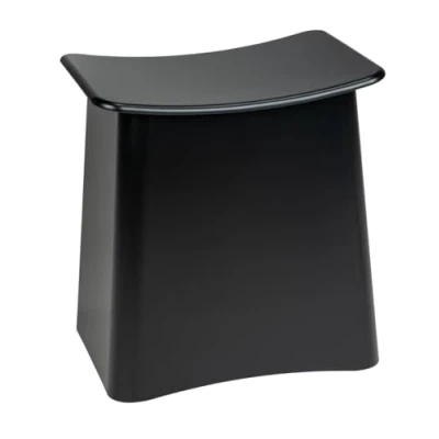 Image de WENKO Panier à Linge avec Tabouret de Salle Bain Wing Collecteur 33L pour Coiffeuse Polyvalent DIM 45 x 48 33 cm Noir