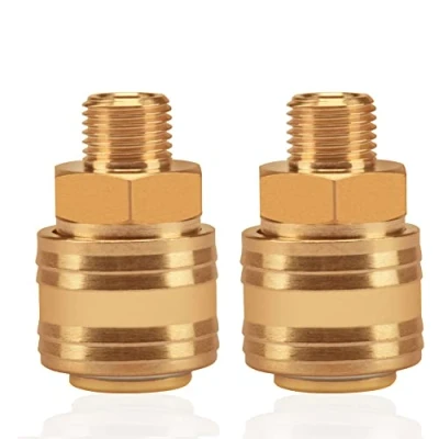 Image de 2pc couplage à air comprimé bouchon interne 1/4 &quot;filetage extérieur laiton mâle pouce de douille connecteur tuyau soupape fileté