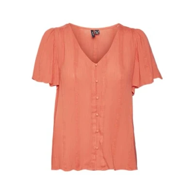 Image de VERO MODA Vmkanva SS Top WVN GA Haut, Cayenne, S Femmes