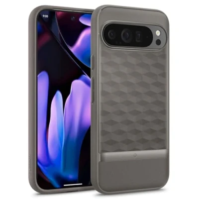 Image de Caseology Parallax pour Google Pixel 9 Pro XL, [Protection Contre Les Chutes de qualité Militaire] Housse Ergonomique 3D Hexa Cube XL Ash Gray