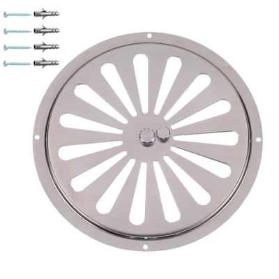 Image de Grille de Ventilation Circulaire en Acier Inoxydable Ajustée, Régulé d&#039;Aération Ronde non Magnétique AISI 316, Diffuseur d&#039;Air Intérieure/Extérieure. (Diamètre 19.5cm)