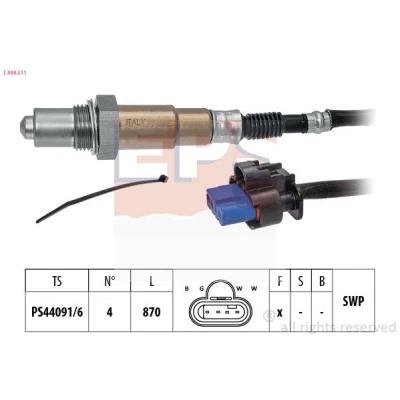 Image de EPS 1.998.511 Sonde lambda avec monture chauffé, planaire, Filetage prégraissé FORD: FIESTA 7, Focus Mk4 3/5 portes