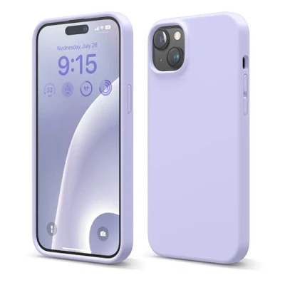 Image de elago Coque Silicone Liquide Compatible avec iPhone 15 Plus, Qualité Supérieure, Protection Intégrale [Structure Antichoc 4 Couches], Doublure Microfibre Douce Anti Rayures (Violet)