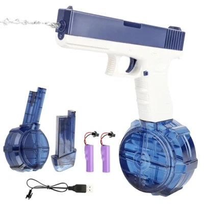 Image de Pistolet a Eau électrique, Puissant à Eau,Pistolets Automatiques, Longue Portée, Portée pour Jouet Aquatique de Fête d&#039;été, la Piscine et Plage
