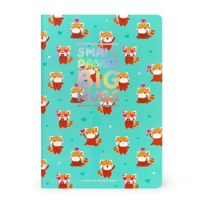 Image de Legami Cahier blanc moyen format A5 14,2 x 21 cm, carnet de notes blanc, en papier certifié FSC, thème Red Panda