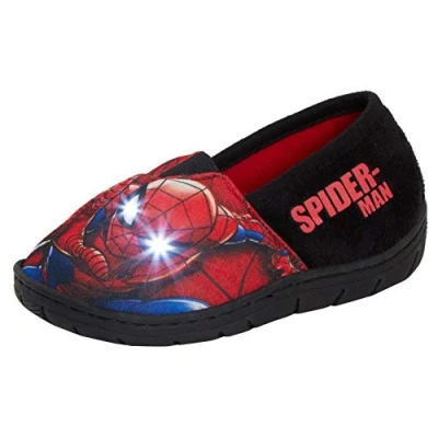 Image de Marvel Spiderman Pantoufles lumineuses à LED clignotantes pour enfants, Rouge, 28 EU