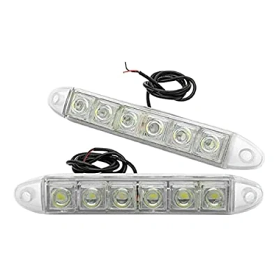 Image de Riloer Lot de 2 feux circulation diurne 6 LED haute puissance, route universels brouillard lumière bande voiture blanche à DRL conduisant des jour antibrouillard