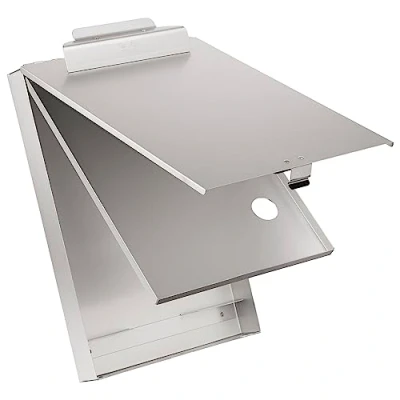 Image de Saunders 21017 CruiserMate Planchette à pince montée sur boîte formulaires 2 compartiments et ouverture par le bas Argenté 23 x 34,5 cm