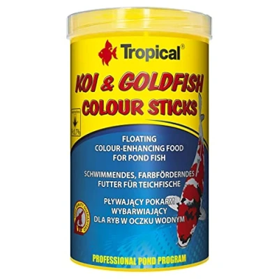 Image de Koi&amp;Goldfish Colour Sticks 1000ml / 80g Aliment Flottant rehaussant la Couleur des Poissons d&#039;étang