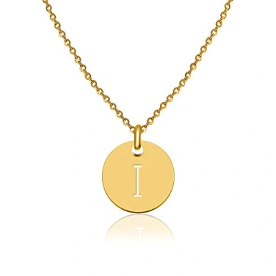 Image de Good.Designs ® Collier de Dames en oro avec Medaillon personnalisé (Initiale Gravée) Bijoux initiaux pour Femmes