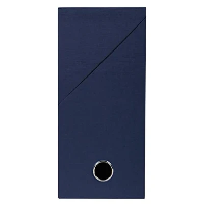 Image de Exacompta Réf. 89427E 1 Boîte transfert en papier toilé Dos 120 mm Avec un œillet métal Pour format A4 Dimensions 25,5 x 34 12 cm Couleur bleu foncé Livrée montée