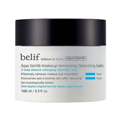 Image de Belif Aqua Bomb Makeup Removing Cleansing Balm 100ml I Baume Nettoyant Hydratant Démaquiller en douceur et efficacement