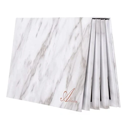 Image de Allwon 4 layer Book Marble Magnetic Palette large empty Vanity Storage Box for Eye Shadow Lip blush Red Powder (White)
