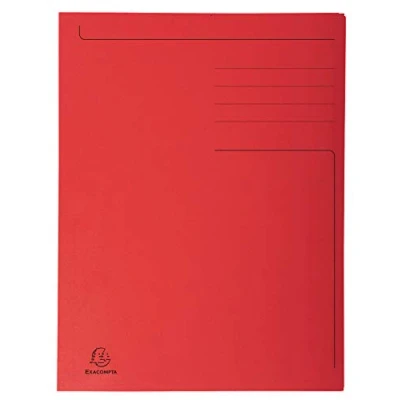 Image de Exacompta Réf. 449003E Paquet de 50 chemises rigides imprimées avec 3 rabats Forever® 280 g/m² 100% recyclées et certifiées Ange Bleu dimensions 24,5 x 35 cm pour format folio couleur rouge