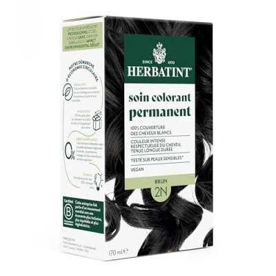 Image de Herbatint Soin Colorant Permanent pour Cheveux 2N Brun 170 ml Sans Ammoniaque, 100% de Couverture des Blancs Testé Dermatologiquement Peaux Sensibles, avec 8 Extraits Végétaux Bio