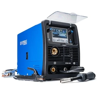 Image de IPOTOOLS MIG 250S Poste a souder MAG Synergy Synergie à avec 250A 230V IGBT, 5 en 1 Flux MMA électrodes, de Soudage Portable, garantie 7 ans