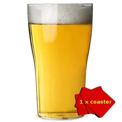 Image de Dishwasher Safe Set of 6 Unbreakable Reusable Polycarbonate Plastic Pint Glasses Tulip Shaped (568ml / 20oz)