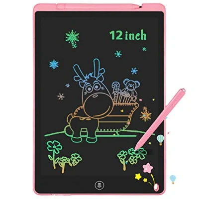 Image de GUYUCOM Tableau d&#039;écriture LCD Jouet à partir de 2, 3, 4, 5, 6 ans Garçon et fille 12 pouces coloré pour enfants 2 filles