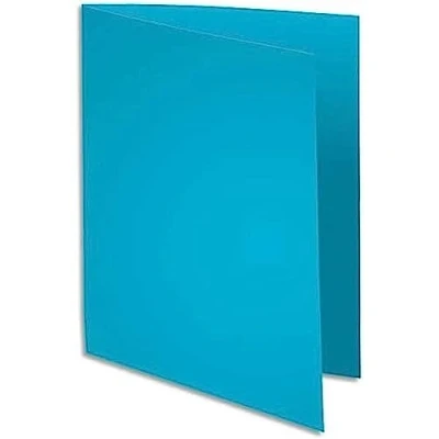 Image de Exacompta Réf. 340006E Paquet 100 chemises semi rigides SUPER 160 g/m2 aux couleurs pastel certifiées PEFC™ dimensions 24 x 32 cm pour format A4 couleur bleu clair