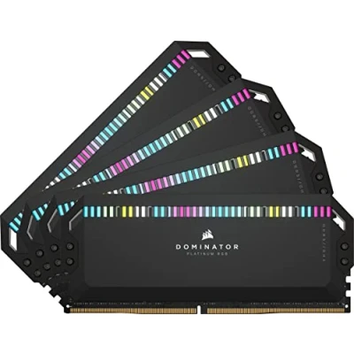 Image de CORSAIR DOMINATOR PLATINUM RGB DDR5 RAM 64Go (4x16Go) 6200MHz CL32 Intel XMP Compatible iCUE Mémoire d&#039;Ordinateur Noir (CMT64GX5M4B6200C32)
