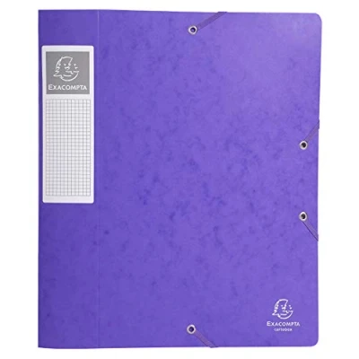 Image de Exacompta Réf. 16015H 1 boîte de classement avec élastiques CARTOBOX Livrée à plat Dos 6 cm Carte lustrée 7/10ème 600g/m² Dimensions 25x33cm Format classer A4 Coloris violet