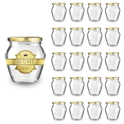 Image de Espirito Rebelde 20 Pots de Yaourt en Verre avec Couvercles 212 ml Yaourt, Petits Conservation pour Bébé, Verres à Dessert Couvercle