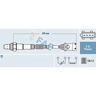 Image de FAE 77283 Sonde lambda chauffé PEUGEOT: 206 3/5 portes, 307 106 II CITROËN: Saxo Xsara Picasso, C3 I portes