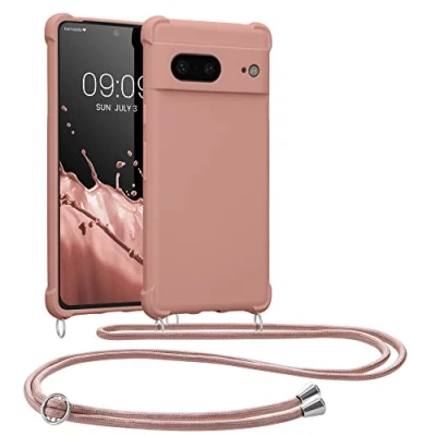 Image de kwmobile Coque Collier Compatible avec Google Pixel 7 Housse en Silicone Nacre