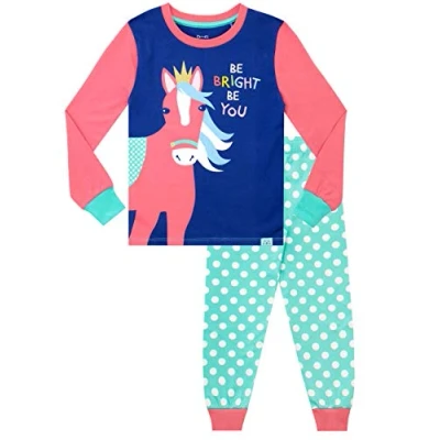 Image de Harry Bear Ensemble De Pyjamas Fille Bien Ajusté Cheval Arc en Ciel Multicolore 9 10 Ans