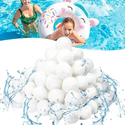 Image de Zikenis Balles filtrantes Piscine 700 g,Balles pour SystèMes De Filtration à Sable,MéDia Filtre Fibres Piscine,réutilisables,pour Convient Divers
