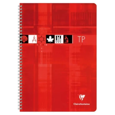 Image de Clairefontaine 8907C Un Cahier à Spirale de Travaux Pratiques 17x22 cm 80 Pages Grands Carreaux 90 g et Unies Blanches 125 Couverture Carte Pelliculée Couleur Aléatoire