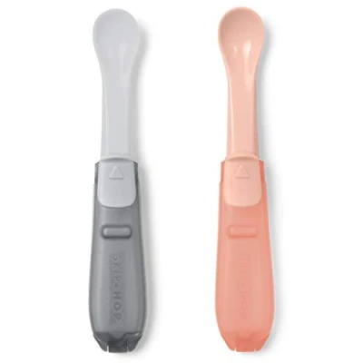 Image de Skip Hop 2 Pack Easy Fold Travel Spoons 1 Each Grey and Soft Coral 30 g
