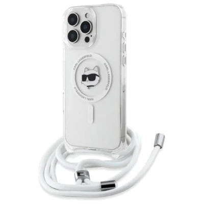 Image de Étui Karl Lagerfeld pour iPhone 16 Pro Max 6.9 étui rigide transparent IML Choupette Head &amp; Cord Magsafe Neuf