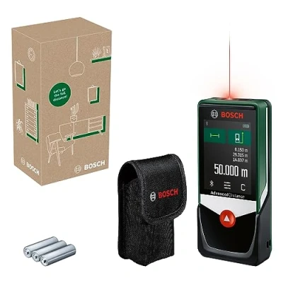 Image de Bosch Télémètre laser AdvancedDistance 50C (mesure précise de la distance jusqu&#039;à 50 mètres, écran tactile, fonctions mesure avec assistance intégrée, dans boîte carton)