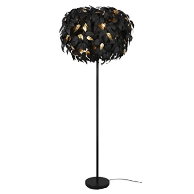 Image de Reality, Lampadaire, Leavy 3xE14, max.28,0 W Plastique, Noir, Corps: Métal, noir mat Ø:70,0cm, H:180,0cm Interrupteur pied,Modèle déposé,IP20,Sans illuminant