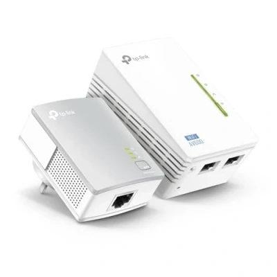 Image de TP Link TL WPA4220KIT AV600 Powerline 300 m Booster/Hotspot Wi Fi/avec 2 ports Ethernet, Kit de démarrage/Lot (Configuration facile, Fi Clone pour Smartphone/Tablette/Ordinateur portable) Rapide (Wi N300) AV500