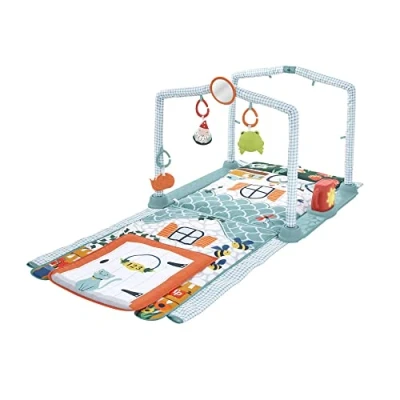 Image de Fisher Price Mon Tapis Cabane 3 en 1, de Jeu évolutif Transformable Tunnel cabane, avec Jouet Musical et Lumineux, d&#039;Éveil, Dès 1 an, HJK45
