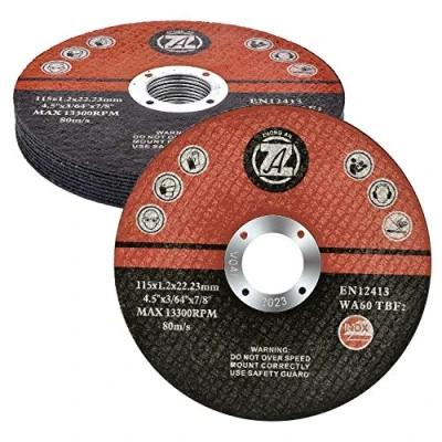 Image de Lot de 20 disques à tronçonner professionnels 115 mm x 1,2 22,23 Pour meuleuse d&#039;angle En acier inoxydable